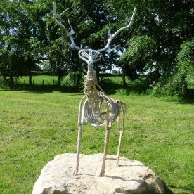 North Stainley's symbol, a stag, this time made of bicycle parts.