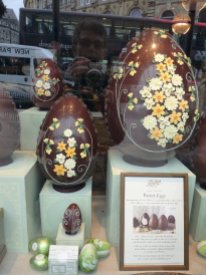 Easter eggs on display at Betty's, Harrogate's Top Caff.
