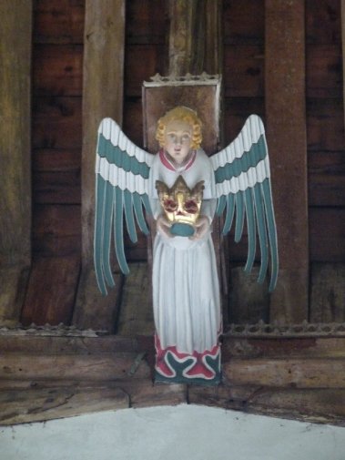 An angel above our heads at South Creake church.