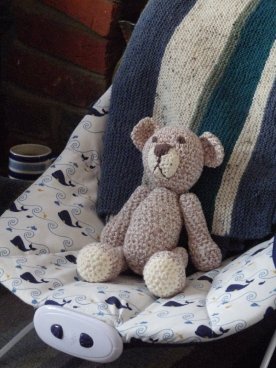William's first friend, crocheted by Grandma Sue.