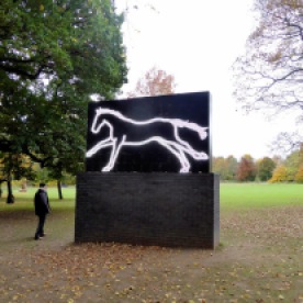 Julian Opie's LED 'Galloping Horse'.