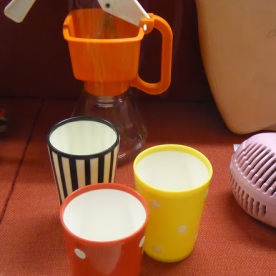 A 1960s cream maker (milk and butter required) with contemporary beakers.