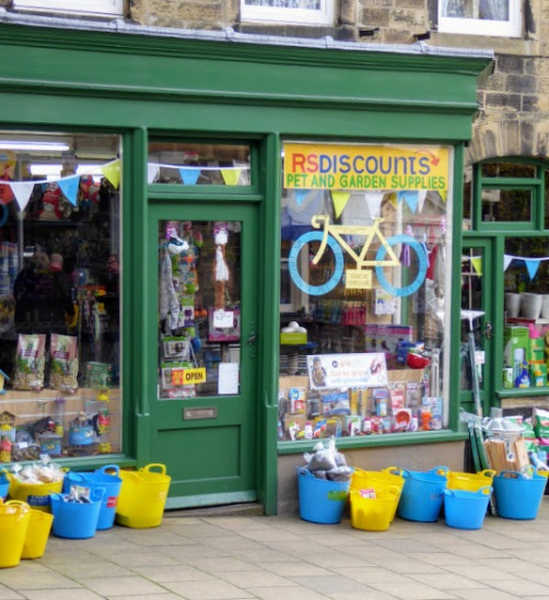 A shop prepares for the Tour de Yorkshire.
