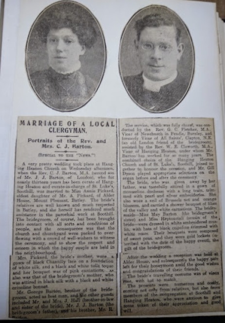 The marriage of Charles and Annie announced in the local paper.