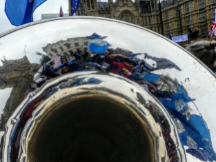 Mark's tuba is centre stage in one of North Yorkshire for Europe's demonstrations outside the Houses of Parliament in the days when we still hoped to remain in the EU.
